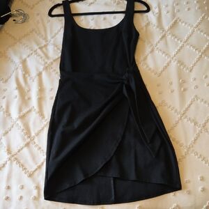 Express Black Mini Dress with Tie Detail - Body Contouring